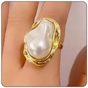 Adjustable Alloy Chunky Gold Rings for Women, No Gemstone, Geometric Dome Design, Stackable