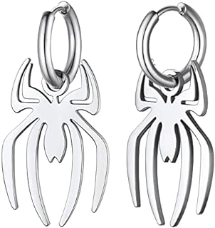 Stainless Steel Angel Hoop Earrings for Women - Unique Spider Design