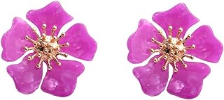 Leopard Print Flower Earrings Chic Acrylic Daisy Earrings Flower Acetate Ear Stud Floral Daisy Earrings Leopard Polka Dot Jewelry for Women Girls