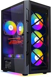 STGsivir PC Gamer con Intel Core i7, 32GB DDR4, SSD 1TB, y GeForce GTX 1660 Super, Conectividad WiFi y Bluetooth. Ideal para Juegos y Edición, con Ventiladores RGB y Windows 11