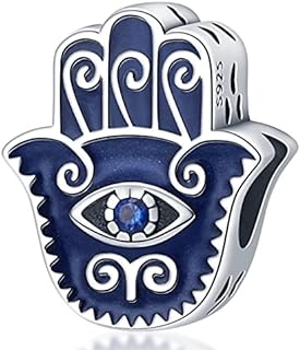 Crystal Blue Evil Eye Bead Charm Lucky Charms fits Charms Bracelets for Woman 925 Sterling Silver Dangle Pendant Bead,Girl Jewelry Beads Gifts for Women Bracelet&Necklace