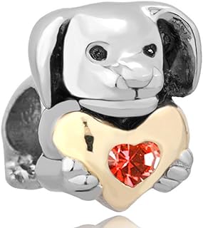 CharmSStory Silver Plated New Lucky Dog Paw Charm Animal Style Beads For Bracelet