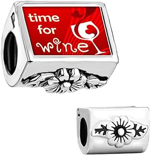 CharmSStory Silver-Plated Wine Cup Heart Photo Bead Bracelet Charm for Jewelry Lovers - Sophisticated Design