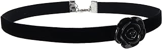 Handcrafted Velvet Victorian Choker Necklace with Elegant Camellia Pendant, Zinc Cable Chain for Women and Girls
