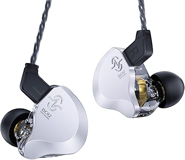 keephifi CCZ DC02 DJ In Ear Kopfhörer für Musiker, Dual-Magnetkreis mit 4N OFC Kabel und galvanisierter Oberfläche, 21 Ohm Impedanz und patentierten Ohrflossen für erstklassiges Gaming