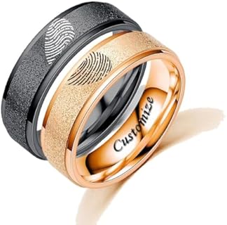 Matching Heart Promise Rings for Couple with I Love You Engraved His Her Wedding Engagement Rings Titanium Steel Width 6mm