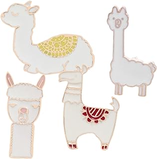 USHOBE Trendy 4pc Alpaca Brooch Scarves for Women –Versatile Alloy Brooch Pins Without Gemstones, Ideal Women's Accessories for Stylish Dress Up