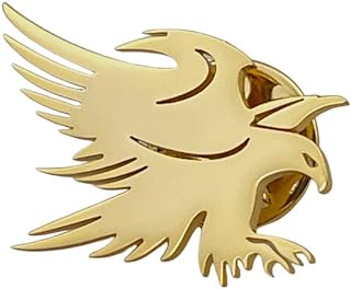 Alloy and Enamel Eagle Wing Brooch Pin with Sparkling Gem