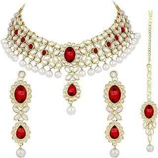 Elegant Indian Beaded & Faux Pearl Necklace Set with Lobster Clasp, Ideal for Women; Traditional yet Modern Design