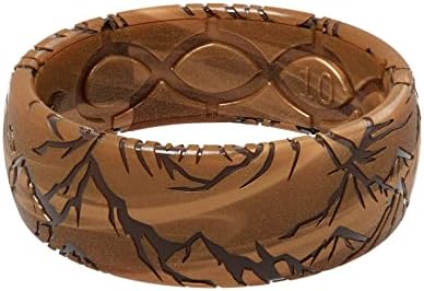 Groove Life 3D Etched Silicone Ring Breathable Rubber Wedding Rings for Men, Lifetime Coverage, Unique Design, Comfort Fit Ring