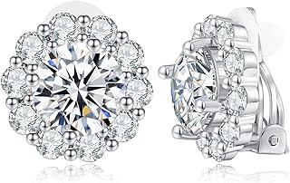 FAMARINE Fashion Clip on Earrings Cut Small Clip Earrings for Women