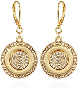 Vince Camuto Gold-Tone Pave Coin Drop Earrings For Women