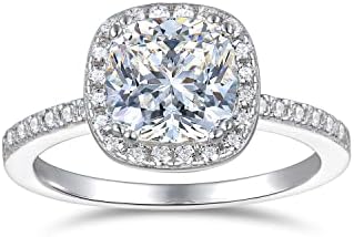 Sterling Silver 2.5 Carat Cushion Cut Moissanite Engagement Ring for Women - Dazzling Solitaire Design