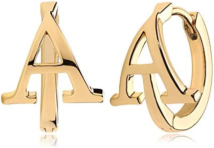 14K Gold Filled MYEARS Huggie J Hoop Earrings with Hinged Hoop Back, Personalized Yellow Gold Plated Brass Earrings for Women, Delicately Handmade Hypoallergenic Design