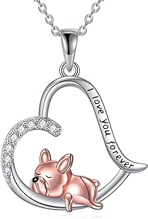 French Bulldog Guinea Pig Fox Sloth Necklace 925 Sterling Silver Cute Animal Heart Pendant Jewelry Gifts for Women