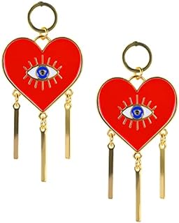 Evil Eye Dangle Earrings for Women - Big Large Heart Drop Earrings Statement Crystal Rhinestone Teardrop Stud Earring Jewelry Thanksgiving Valentine Day Gifts for Women Girls