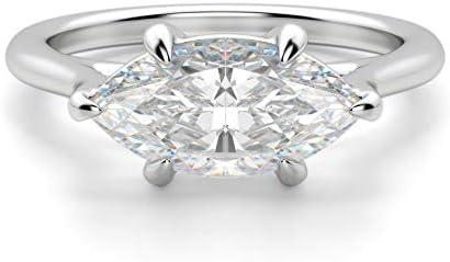 East West Classic Trellis Ring, Marquise Cut 2.50CT, VVS1 Clarity, Colorless Moissanite Diamond, 925 Sterling Silver Ring, Promise Ring, Engagement Ring, Wedding Gift