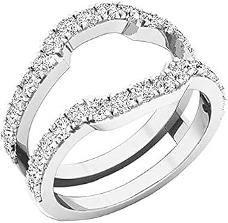 Sterling Silver and Cubic Zirconia Wedding Ring Enhancers for Women by Dazzlingrock Collection - 1.00 Cttw Deluxe Enhancer Ring in Timeless Design