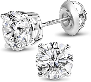 1 Carat Total Weight Lab-Grown Diamond Stud Earrings Pair 14K White Gold with Secure Screw Back and IGI Certification
