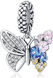 LNQOBU 925 Sterling Silver Charms for Bracelets fit Woman Girl Bracelets and Necklaces (With one Spacer Beads)