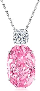 R S925 Sterling Silver White Gold Plated Necklace for Women Cubic Zirconia Pendant Jewelry Mothers Day Christmas Gift for Women Wife Mother Girlfriend Girls