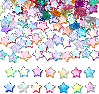 Colorful Acrylic Star Beads for Jewelry Making by XIANNVXI - Set of 200 Durable, Lightweight Spacer Beads Ideal for Creating Unique Bracelets, Necklaces or Gifts