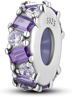 Parmuz Stoppers beads Charms for Charm Bracelets 925 sterling silver clip Rondelle Spacer Charm with rubber inside Jewelry Gift for Woman Girl…