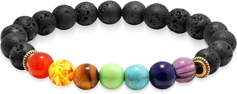 7 Chakra Beaded Bracelet for Women Men, Natural Stone Healing Beads Anxiety Beads Bracelet, Aromatherapy Essential Oil Diffuser Bracelets