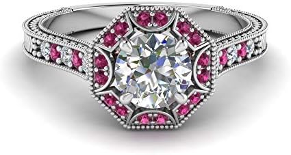 Choose Your Gemstone Antique Two Tone Wedding Ring sterling silver Round Shape Vintage Engagement Rings Everyday Jewelry Wedding Jewelry Handmade Gifts for Wife US Size 4 to 12