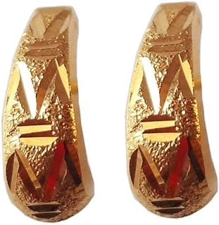 22K/18K Real Certified Fine Yellow Gold Long Stud Earrings