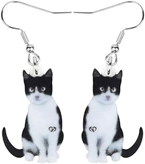 NEWEI Acrylic Drop Dangle Sitting Cat Earrings Fashion Novelty Jewelry For Girl Women Charms