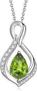 AENEAS Infinity Birthstone Necklace Women Girls Sterling Silver Pendant Jewelry Gift for Birthday Anniversary Christmas