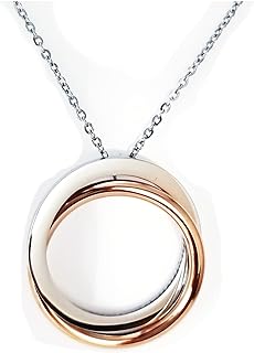 Necklaces for Women Dainty Gold Necklace 14K Gold Plated Choker Necklace Adjustable Length Pendant Necklace for Women 18" Fashion Jewelry Twist Hoops Pendant Jewelry Gifts for Girls (Rose Gold & Silver)