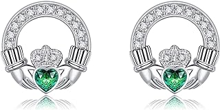 Sterling Silver Claddagh Stud Earrings - Irish Symbol of Love and Loyalty - Hypoallergenic, Nickel-Free Jewelry Gift for Women, No Gemstone Embedded