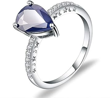 Qitian 925 Sterling Silver Pear-shape Birthstone Engagement Rings For Women