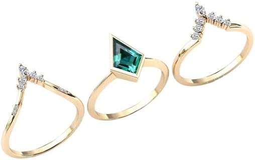 Vintage 2 CT Emerald Kite Setting Engagement Ring in Sterling Silver - Ideal for Anniversaries and Wedding - Elegant and Timeless Design