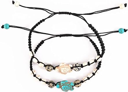 Charming Turquoise Turtle Bead Bracelet with Stone Details for Women and Girls, Ideal Summer Beach Accessory