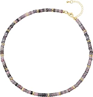 COAI Womens Heishi Stone Bead Surfer Choker Necklace