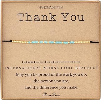 RareLove Coworker Retirement Gifts for Women,Thank You Morse Code Beaded Bracelet,2023 Inspirational Appreciation Leaving Job Farewell Gifts for Coworkers,Waterproof Secret Message Bracelets Tiny Pony Seed