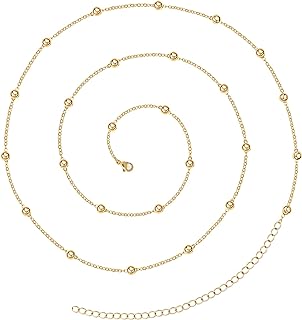 14K Gold Plated Honsny Waist Chain with Lobster Clasp for Women, Alloy Body Jewelry in Various Sizes & Designs