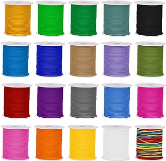 Nylon String for Bracelets 20 Rolls Bracelet String Nylon Cord Nylon Beading Thread Bead String for Bracelet Making Chinese Knotting Cord Bracelet Thread Bracelet Cord for Kumihimo Necklace