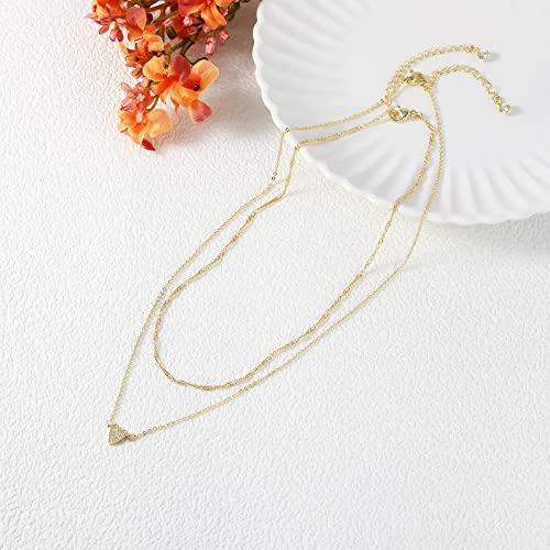 Cute Heart Necklace Tiny 14k Gold Heart Pendant Choker Necklaces Small Gold Love Open Heart Chain Necklace for Women Dainty Gold Necklace Gifts for Her