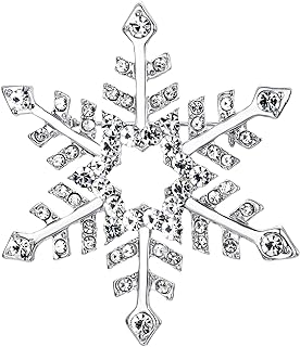 EVER FAITH Austrian Crystal Elegant Winter Snowflake Star Brooch Pin Clear