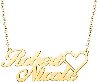 CharmSStory Custom Name Necklace Personalized for Women 18k Gold Plated Initial Nameplate Engraved Pendant Customizable Necklace