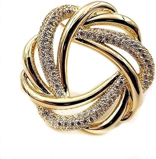 Classic Vintage Wire Twist Golden Love Knot Brooches Round Pins