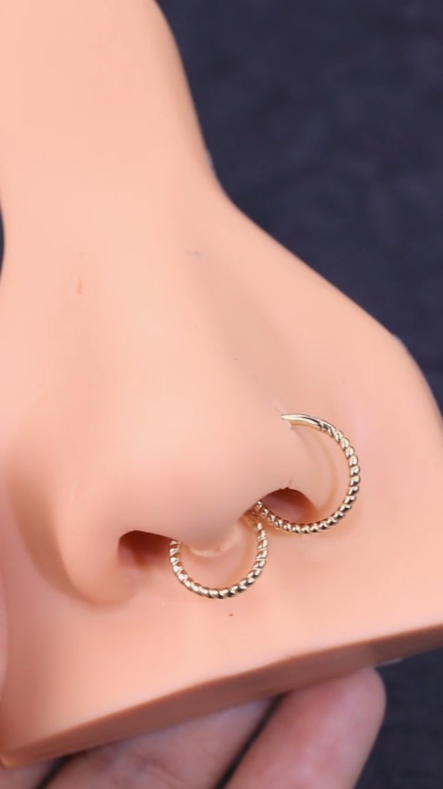 Helix Earring Hoop 14K Solid Gold Daith Tragus Helix Cartilage Earring 16G Septum Piercing Hinge Segment Rings Hoop