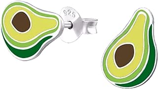 SAE99 Fruit & Vegetable .925 Sterling-Silver Tiny Stud Earrings for Cartilage, Helix, 2nd Ear Piercing (Hypoallergenic)