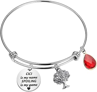 CENWA Funny Cici Gift Cici Is My Name Spoiling Bracelet Grandma Christmas Birthday Present Mothers Day Gift