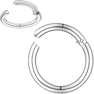 Unisex Surgical Steel Body Candy Segment Hoop Nose Ring Hider - Ideal for Lip and Cartilage, Comfortable and Versatile with Easy Click Closure