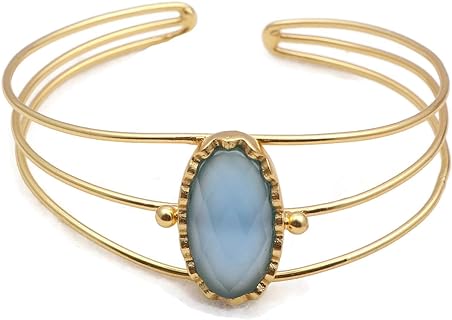 Oval Shape Handmade Bangle | Black Onyx Gemstone Bangle Jewelry | Gold Plated Bangle Jewelry 1063V